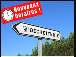 HORAIRES D'OUVERTURE DÉCHETTERIES